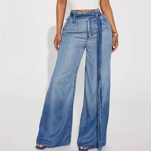 Lisbon Belted Wide Leg Trouser Jeans